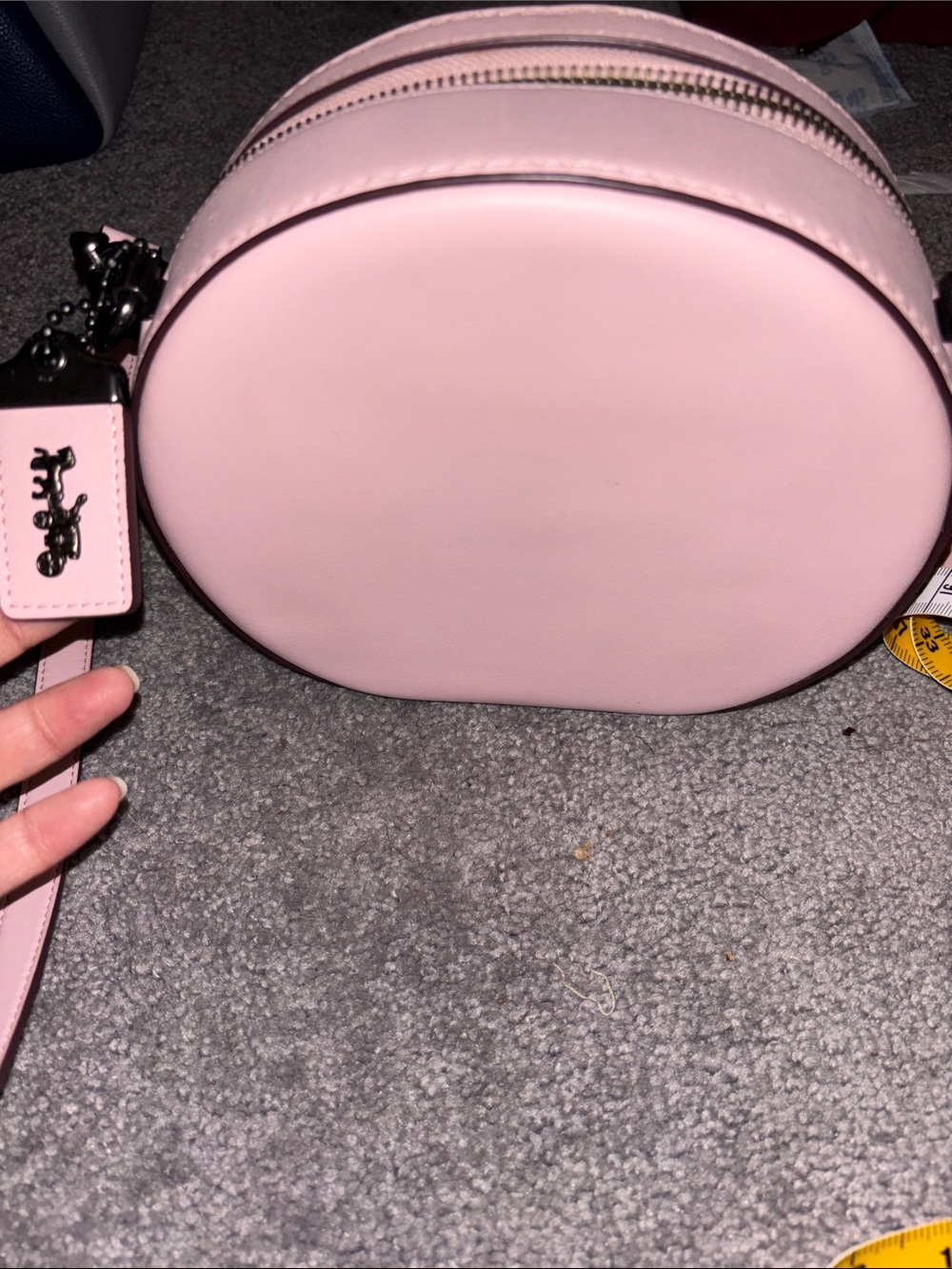 Coach Pale Pink Round Leather Crossbody